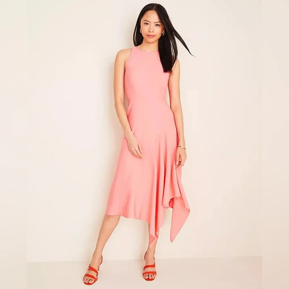 ANN TAYLOR Asymmetric Hem‎ Flare Dress in Desert Blossom - Picture 1 of 9